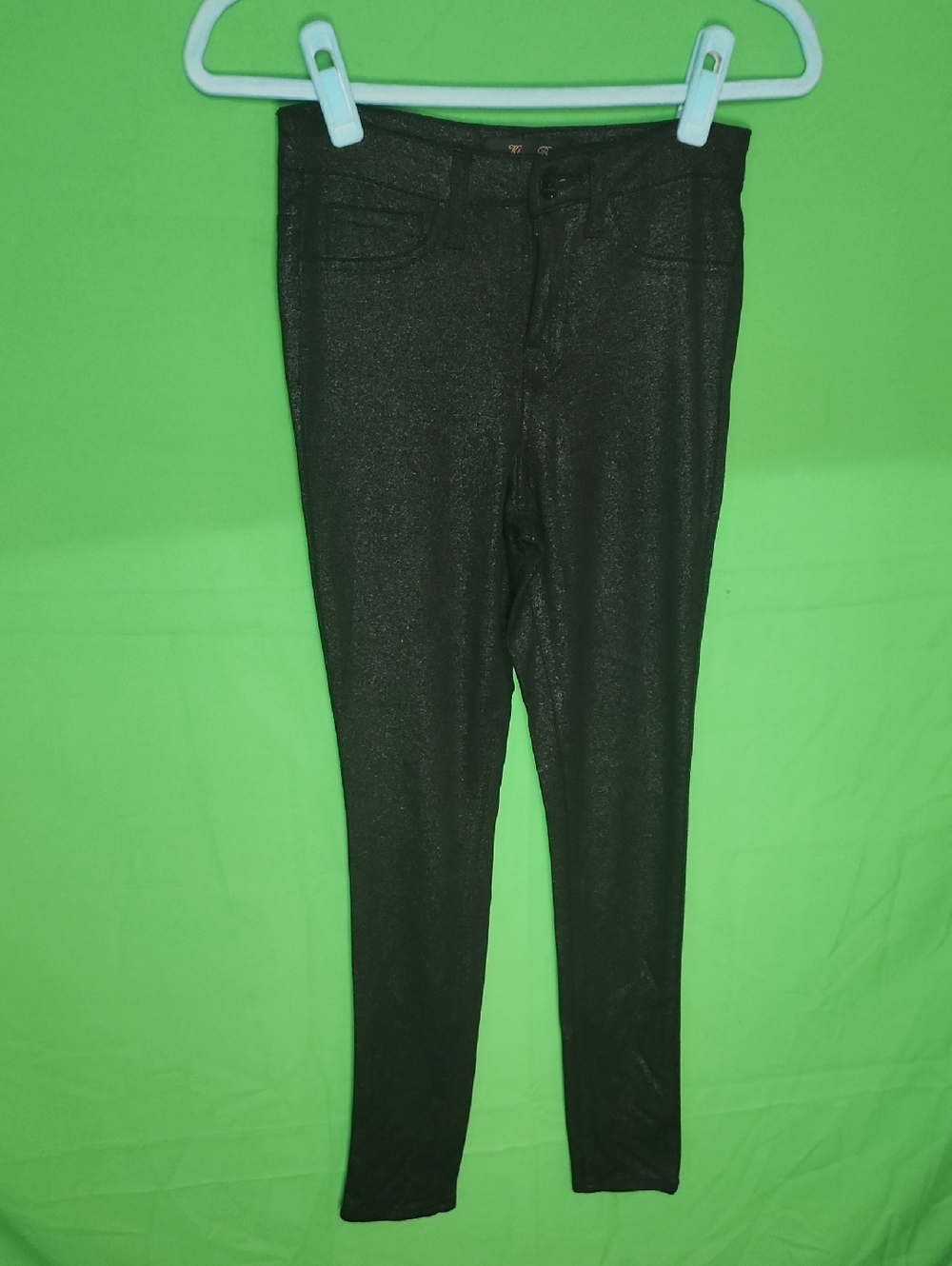 Klique B Metallic Black Sparkle Glitter Skinny Jeggings - RN 125813 Size 1